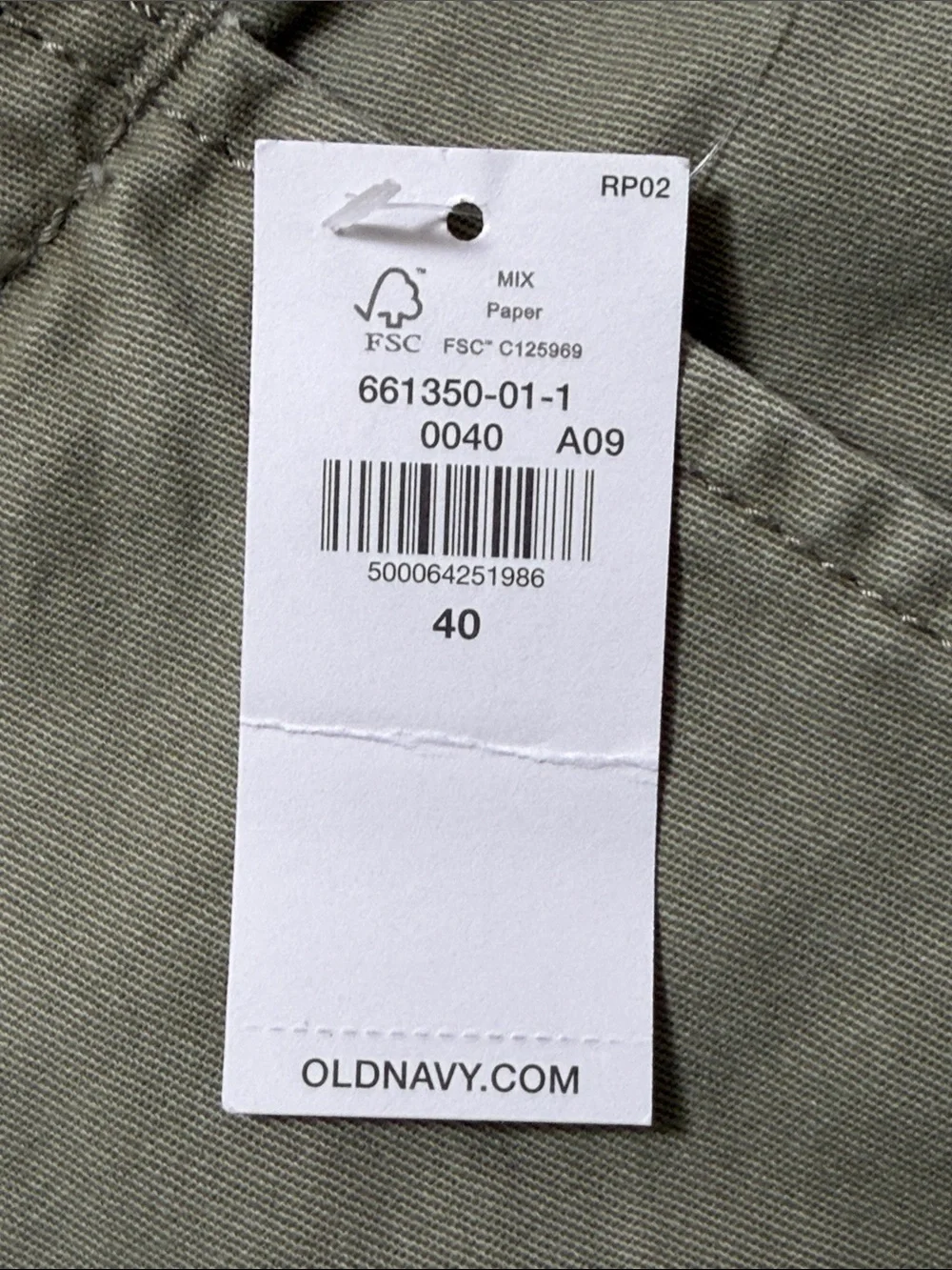 NWT Old Navy Lived-In Straight Classic Olive Green Cotton Shorts